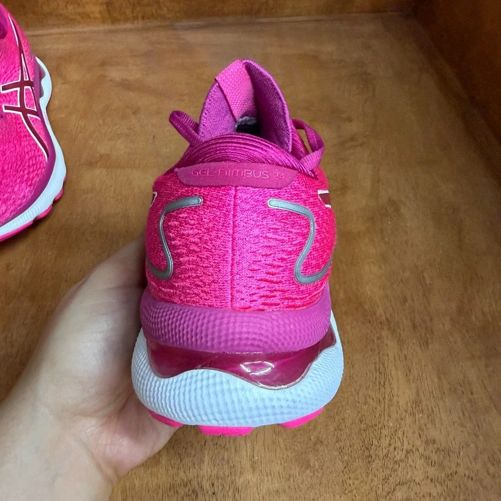 ASICS Gel-Nimbus 24 Running Shoes Womens Sz 9 Hot Pink Athletic Sneakers 101B201